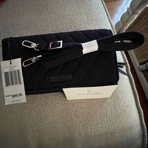 Vera Bradley wallet, Crossbody purse, RFID protection, classic navy blue cotton